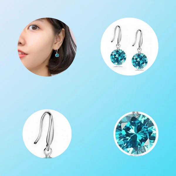 Image of Nilu's Collection Enchanting Light Weight Cubic Zircon Crystal Drop Earrings for Women and Girls, for Daily Use, Office Use