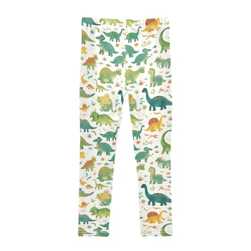KLL Set Cartoon Watercolor Dinosaurs Toddler Girl Legging Soft High Waisted Yoga Pants Gym2