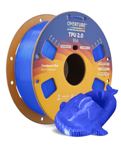Image of OVERTURE Upgrade TPU 2.0 High-Speed Filament 1.75mm, 1kg Translucent Blue