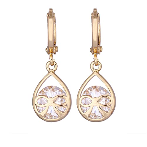 Boucles d'oreilles or 9k moissanite ronde cadeau idéal femme créoles gouttes d'eau