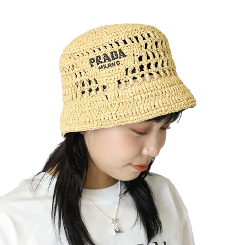 [Prada] [プラダ] バケットハット 帽子 レディース 麦わら帽子 ウーブンファブリック 1HC137 2C2T F0018 ナチュラル (S) [並行輸入品]