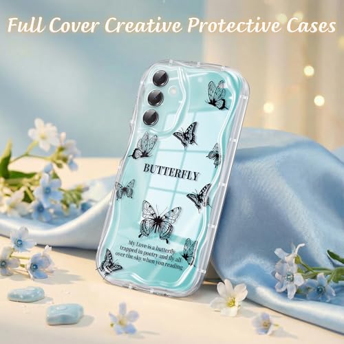 Coque Galaxy A16 5G transparente imprimé papillon noir