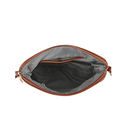 Image of SG SUGU Lunar Lightweight Medium Dome Crossbody Bag Shoulder Bag with Tassel | Zipper Pocket | Adjustable Strap