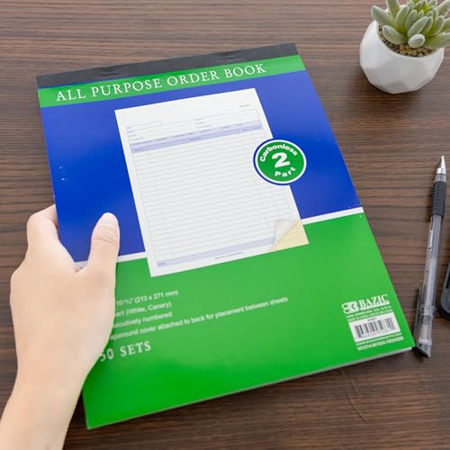 Carnet de commandes autocopiant 2 feuillets 50 liasses 21,6x25,4 cm - 6