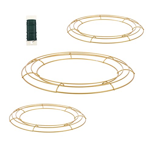 1 Set Wreath Frame Iron Hoops with Wire for Christmas Year Valentine Decorations Crafting Wall Hangings