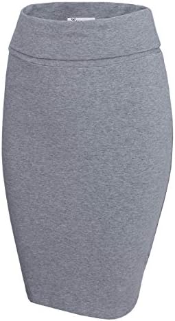TAM WARE Womens Casual Convertible Knee Length Pencil Skirt TWCWS02-GRAY-US L