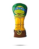 Pins & Aces TMNT Fairway Head Cover - Premium, Hand-Made Leather Headcover - Teenage Mutant Ninja Turtle Head, Tour Quality Golf Club Head Cover - Style and Customize You Golf Bag (Leonardo)