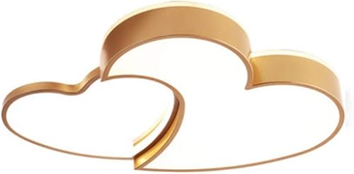 ZHYH LED Heart-Shaped Ceiling Lamp Dimmable Gold Lamp Used in Childrens Room Kindergarten Childrens Girl Bedroom