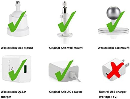 Wasserstein Weatherproof 16ft/5m Outdoor Cable Compatible with Arlo Pro & Arlo Pro 2 (White)