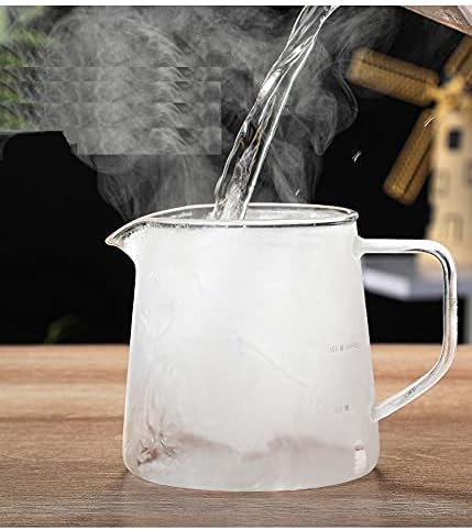 Szklana karafka do kawy – izolowany przezroczysty dzbanek do kawy na sok, herbatę, wodę, 500 ml