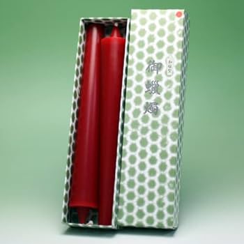レトロ時代アンテーク　南部鉄　赤の和蝋燭3本付き 和蝋燭：全て | 紡屋 燈香（ほうやとうか）/創業130年線香