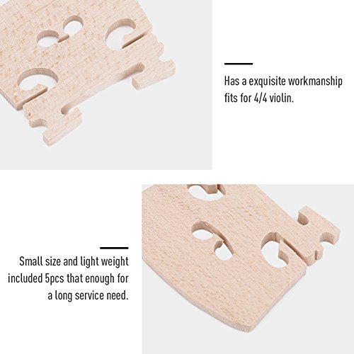 Violine Brücken Voller Größe 4/4 Ahornholz Geige Teile - 5 Pack