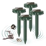 Maxfetched Snake Repellent Mole Repellent for Lawns Solar-Powered Ultrasonic Outdoor with 2 Volume Levels Quieter, Groundhog Deterrent Get Rid of Vole Gopher Armadillo for Lawn Yard 4pack