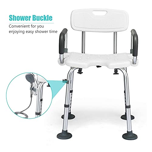 Uongfi Shower Chair Bathtub U-Shaped Hollow Height Adjustable Workbench Detachable Return #TOP3