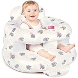 Inflatable Baby Seat for 3-36 Months, Baby Seats for Infants for Sitting Up with Back Support Built in Air Pump, Surround Sit Me Up Floor Seat for Baby Chair for Learning Sit, Feeding (Elephant)