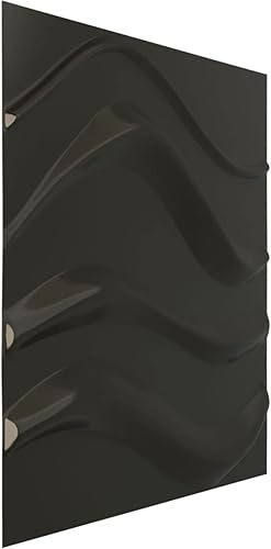Miniatura 2 de Ekena Millwork 19 58"W x 19 58"H Wave EnduraWall Decorative 3D Wall Panel, Gloss Deep Slate (Covers 2.67 Sq. Ft.