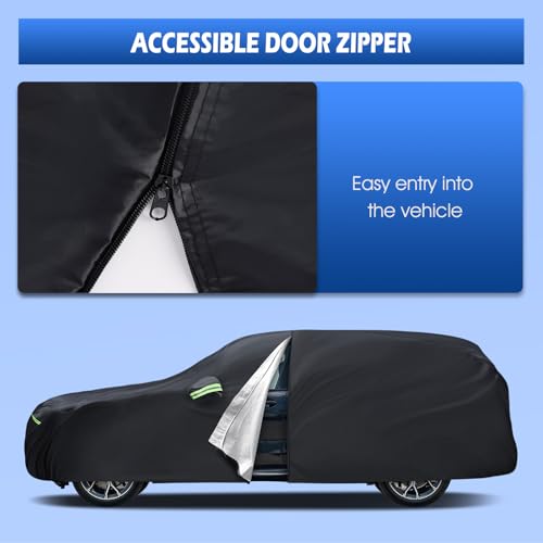 Image of Car Cover Fit for Honda CRV 1997-2025, Toyota RAV4 2006-2025, Migaven Waterproof Full Exterior Cover Sun Rain Protection with Door Zipper and Cotton Lining