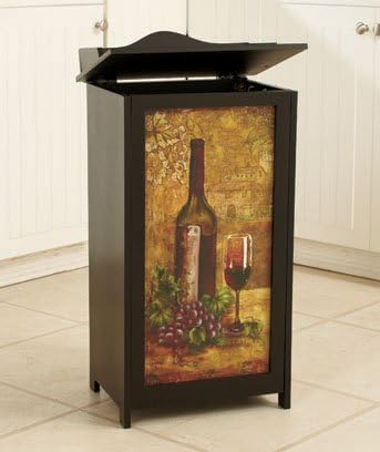 Wine Wooden Trash Bin