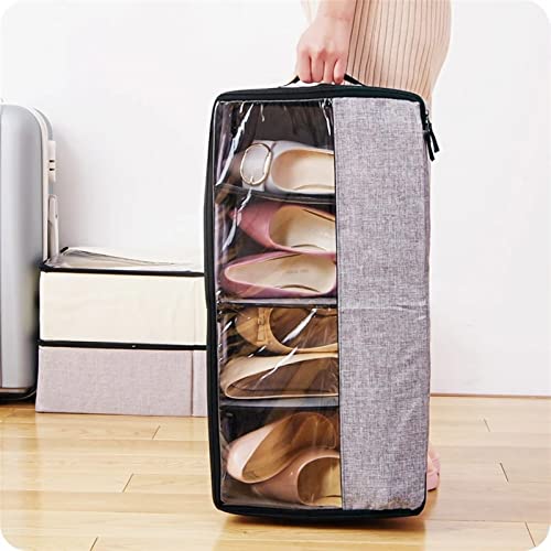 Zapato ropa almacenamiento contenedor transpirable de lino con divisor de ropa extraíble 4