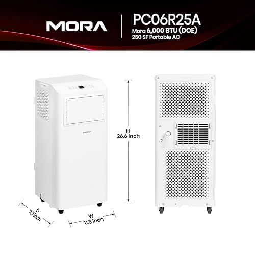 Mora Mora by Hisense 6,000 BTU (DOE), 8,800 BTU (ASHRAE), Portable Air Conditioner, 3 Operating Modes (Cool, Dry, Fan), Cools up to 250 SF, Remote Control and Window Vent Installation Kit Included - Thumbnail 2
