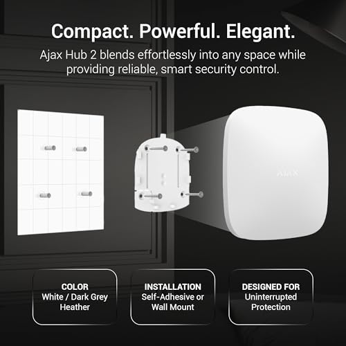 Maxxistore – Ajax Hub 2 Verwaltet das Sicherheitssystem mit visueller Alarmprüfung weiß – 14910 – Bild 5