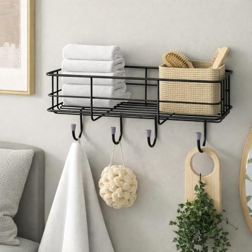 Image of Worthy Shoppee Bathroom Organizer Without Drill | GI Steel Self Adhesive Bathroom Shelf for Wall | Rustproof Wall Mounted Bathroom Stand for Shampoo, Soap & Accessories
