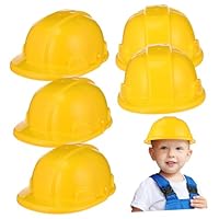 NUOBESTY Party Hats Toddler Boy Hat 5Pcs Kids Construction Hat Plastic Builder Hats Construction Worker Helmets Construction Party Supplies Infant Boy Toys Hats 2022