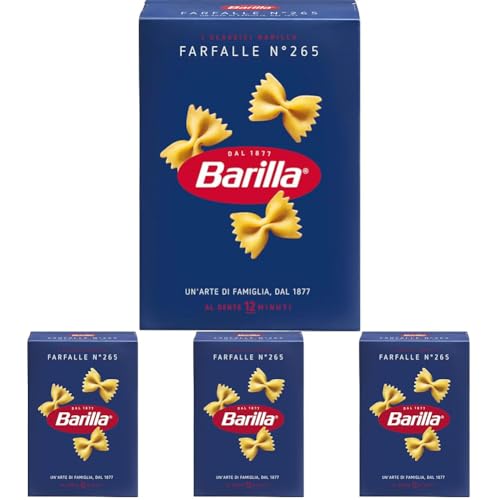 Barilla Pasta Farfalle N.265, Pasta Corta di Semola di Grano Duro, I Classici, Tempo di Cottura 13 Minuti, Confezione da 2000g