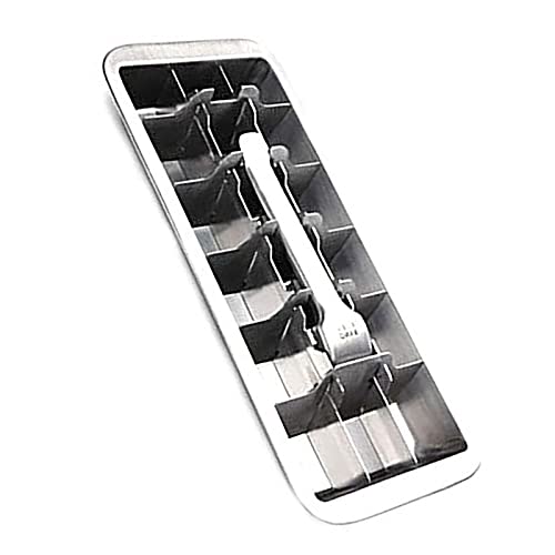 MYSUNBAR Bandeja de cubitos de hielo de acero inoxidable 2 en 1 con palanca