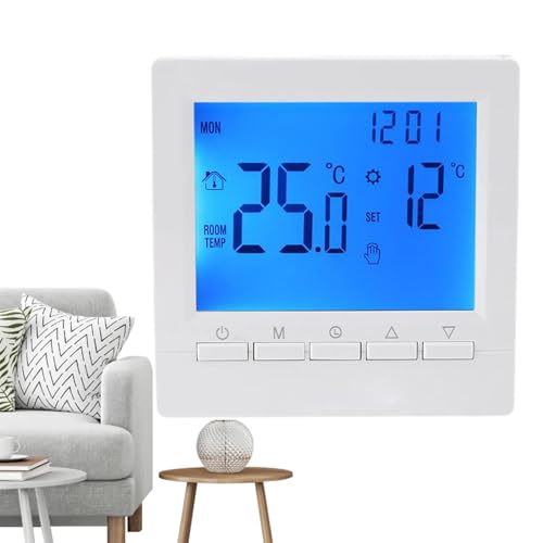 Termostato doméstico - Termostato programable de pared alimentado por batería con pantalla LCD inteligente | Termostatos automáticos domésticos, regulador de temperatura preciso, para hogares y