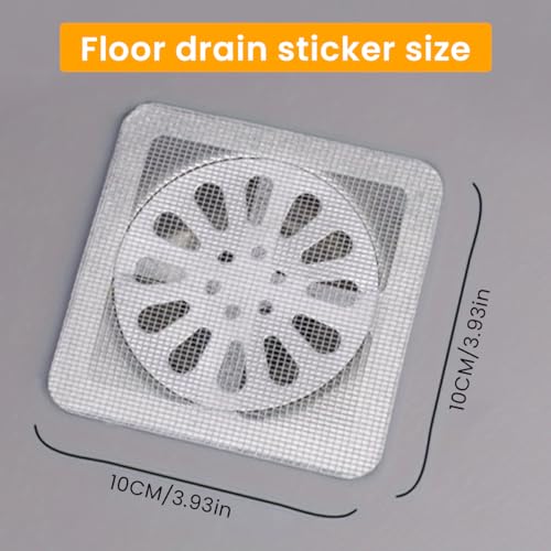 Image of HASTHIP 20Pack Shower Hair Drain Catcher Bathroom Mesh Stickers 4x4 3PCS