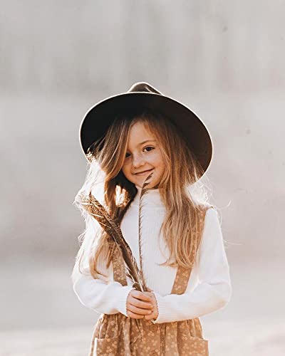 Kids Girls-Fedora-Hats For Boys Vintage Wide-Brim Bowler-Cap Classic Solid Belt Fedoras Caps 8-16 Years #TOP3