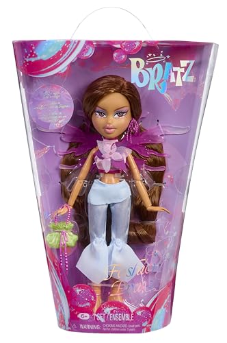 Bratz Fashion Pixiez Yasmin - Muñeca de Fantasía Coleccionable con Moda y Accesorios Reales, Las Alas se Transforman en un Anillo