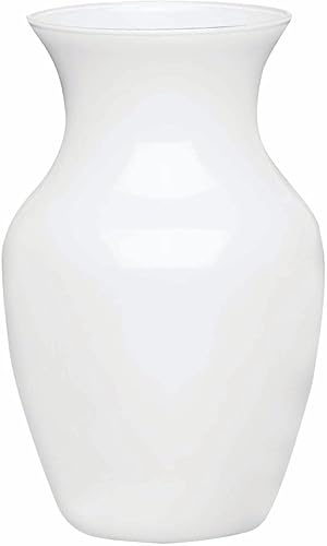 Floral Supply Online - Jarrón blanco para decoración del hogar y guía de flores - Jarrón decorativo de cristal para arreglos florales bodas