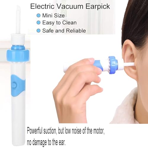 Ohrenschmalz Entferner- Elektrisch Ohrenreiniger, Sicheres Und Weiches Ear Cleaner, Mit 2 Waschbaren Ersatzköpfen Und Batterie, Geeignet Für Kinder Und Erwachsene Ohr Reinigung (A)
