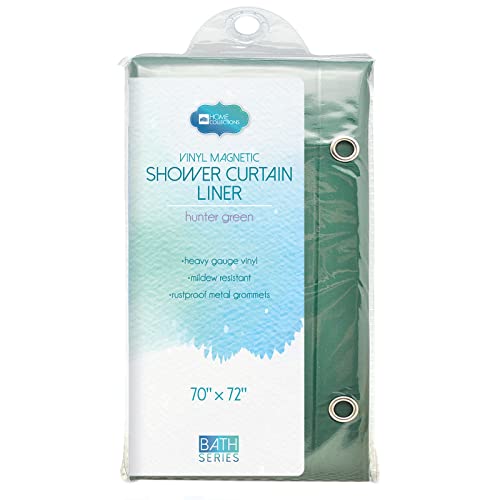 Home Expressions Heavy Duty Vinyl Magnetic Shower Curtain Liner 70"X72" (Hunter Green) #TOP1