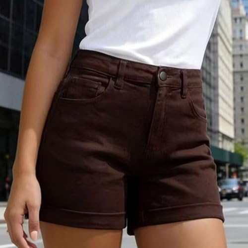 Jorts short décontracté taille alta coupe ample en jean