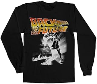 [Back To The Future] 正式にライセンスされている Poster Long Sleeve T-Shirt (ブラック)