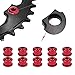Pwshymi 10PCS Chainring Bolts CNC Crankset Chain Ring Single Speed Chainring Bolts Red Chainring Bolts Bicicletas y piezas de repuesto