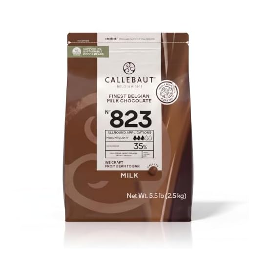 Callebaut Recipe No. 823 Finest Belgian Milk Chocolate With 33.6% Cacao, 20.8% Milk, 5.51 Pound