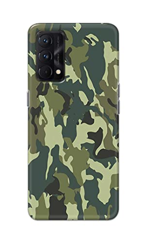 Image of Printed Hard Back Cover Case for Realme GT Master Edition 5G Back Cover (Green Army Camouflage) -1803