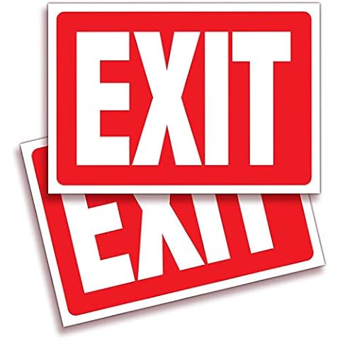 iSYFIX Exit Signs Stickers – 2 Pack 10x7 Inch – Premium Self-Adhesive Vinyl, Laminated for Ultimate UV, Weather, Scratch, Water and Fade Resistance, Indoor and Outdoor Cover