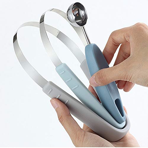 4-in-1 Stainless Steel Melon Baller & Carving Knife & Fruit Scoop Set for Fruit Slicer Dig Pulp Separator and Carve