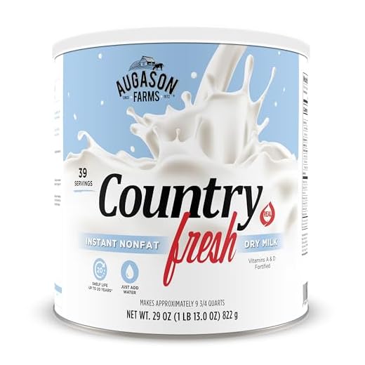 Augason Farms 5-90620 Country Fresh 100% Real Instant Nonfat Dry Milk, 1 lb, 13 oz.