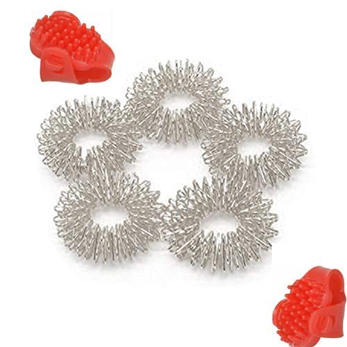 AcuHealth Acupressure Kit Massager Sujok Ring Finger Massage -Set of 5, Thumb Pad, Accupressure Board, Acupuncture Mat