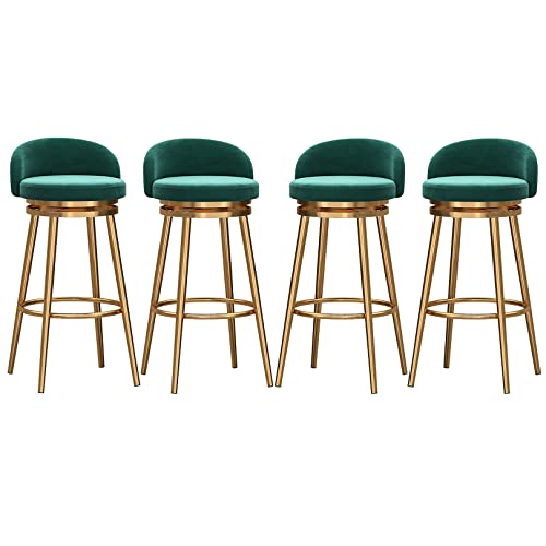 Juego de taburetes de bar giratorios con respaldo tapizado y patas de metal para asientos de encimera de cocina