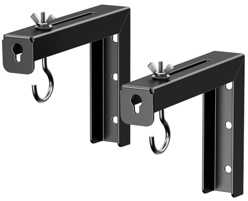 Image of PUTORSEN Universal Projector Screen Ceiling Mount L-Brackets, Wall Hanging Mount 6 inch Adjustable Extension with Hook Kit, Hold up to 66 lbs, for Home Projector and Movie Screens, Black