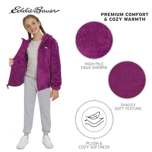 Image of Eddie Bauer Girls' Quest Plush High Pile Faux Sherpa Hooded Jacket
