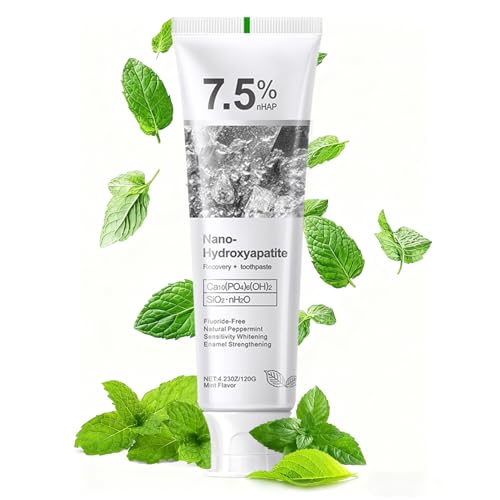 Image of 7.5% Nano Hydroxyapatite Toothpaste Fluoride Free for Ename Repair | Enamel Remineralization|Helps Reduce Sensitivity|Gentle Whitening|Fresh Mint,4.23 Oz