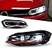 DUVAROLIN Car Styling Headlights For VW POLO LED Headlight 2019-2023 Gti Tsi Head Lamp DRL Signal Projector Lens Automotive Accessories(Red 1pair,RHD)